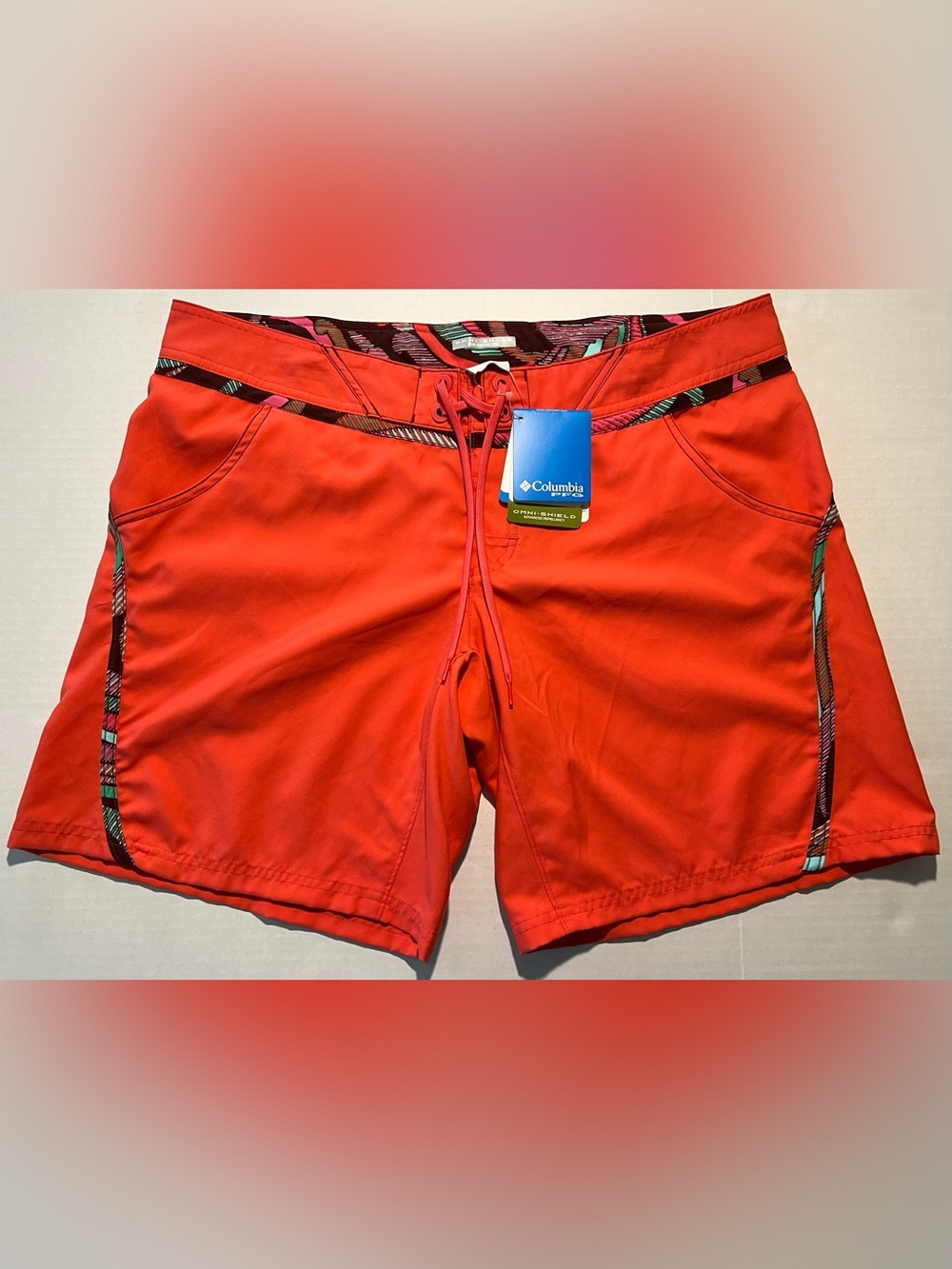 NWT Columbia PFG Viva Bonita Women’s Board Shorts 16 9" Inseam Swim Pink Sun